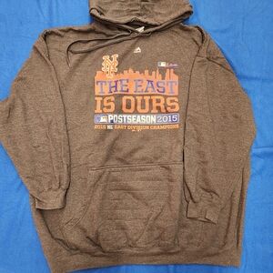 Majestic MLB NY Mets Post Season 2015 NL East Division Champions Hoodie.